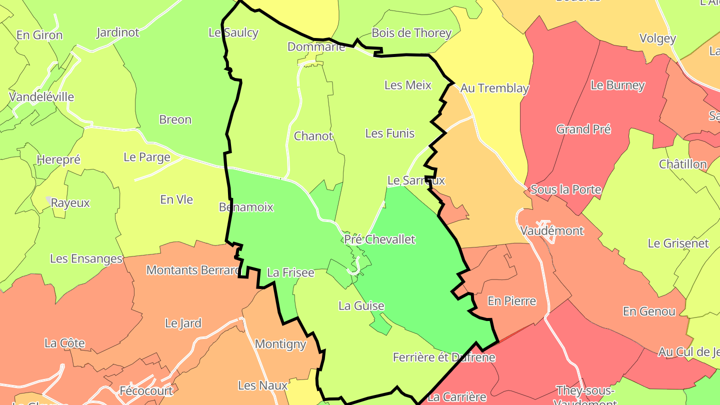 Carte des prix de l'immobilier Dommarie-Eulmont