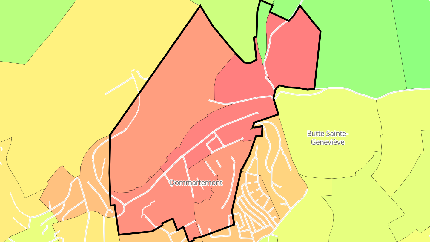 Carte des prix de l'immobilier Dommartemont