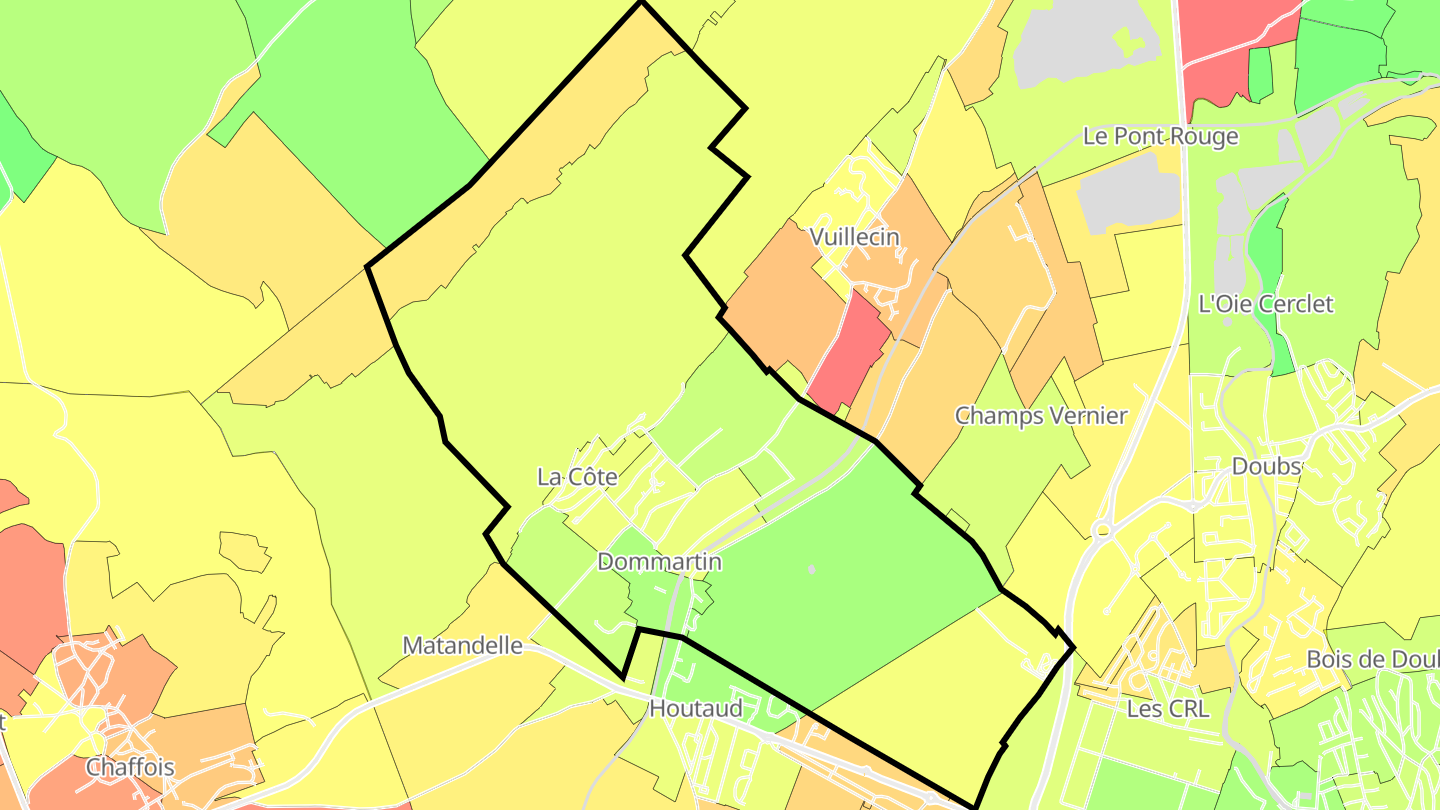 Carte des prix de l'immobilier Dommartin