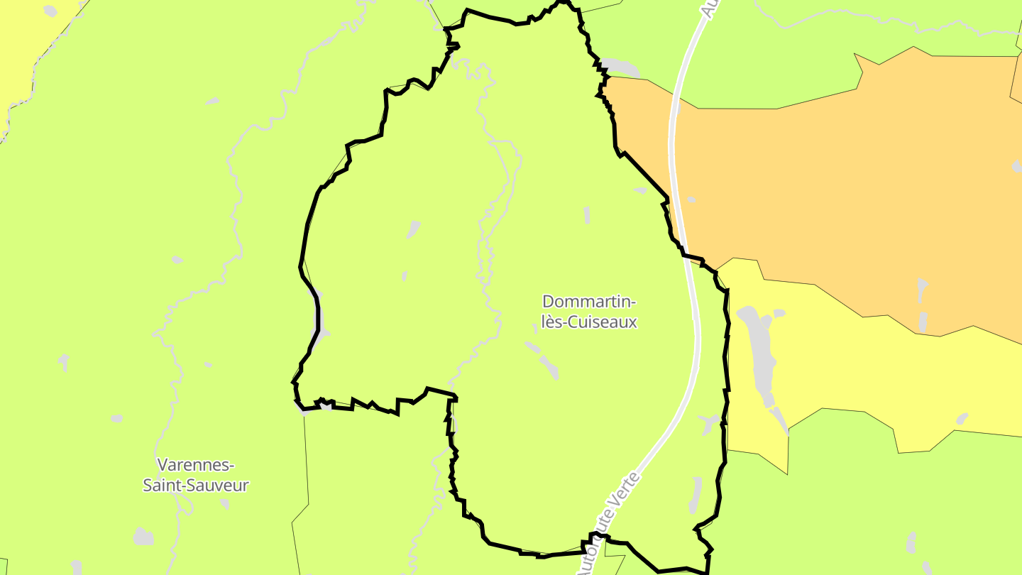 Carte des prix de l'immobilier Dommartin-lès-Cuiseaux