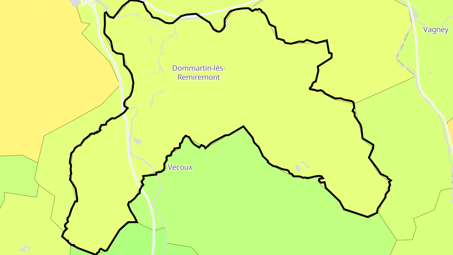 Carte des prix de l'immobilier Dommartin-lès-Remiremont