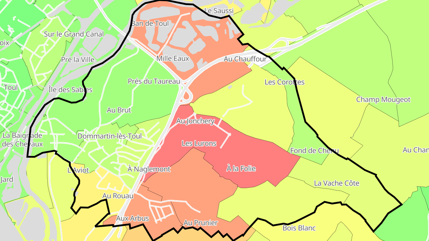 Carte des prix de l'immobilier Dommartin-lès-Toul