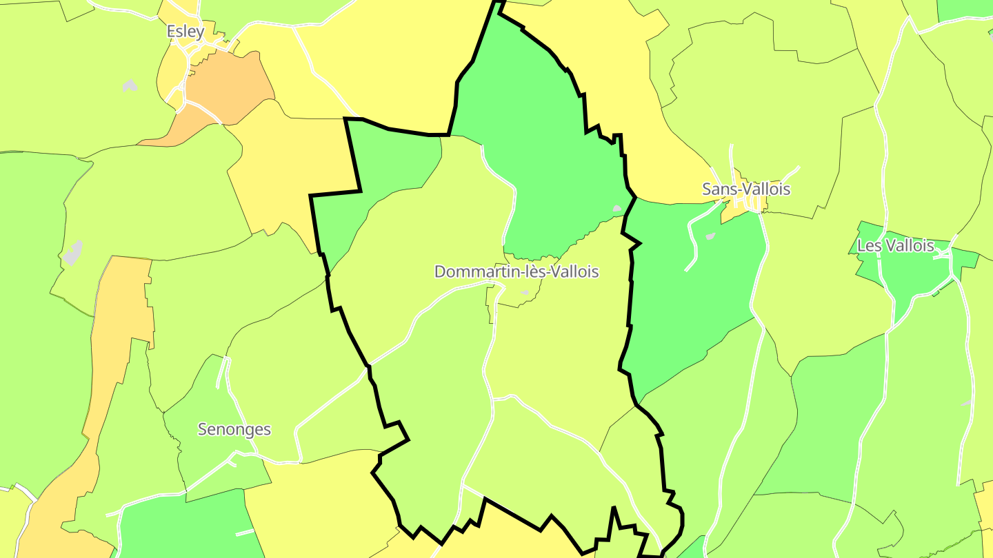 Carte des prix de l'immobilier Dommartin-lès-Vallois