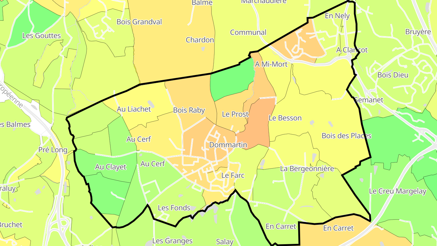 Carte des prix de l'immobilier Dommartin