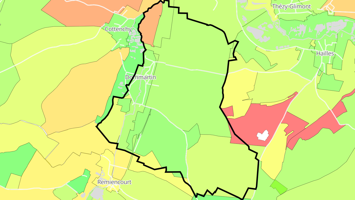 Carte des prix de l'immobilier Dommartin