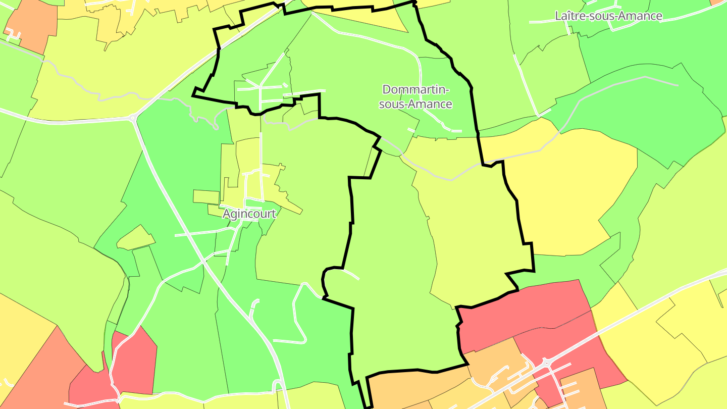 Carte des prix de l'immobilier Dommartin-sous-Amance