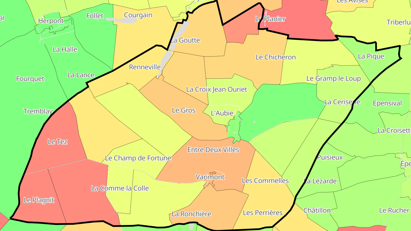 Carte des prix de l'immobilier Dommartin-Varimont