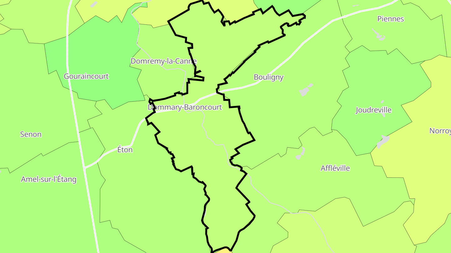 Carte des prix de l'immobilier Dommary-Baroncourt