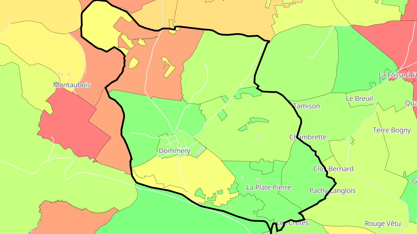Carte des prix de l'immobilier Dommery