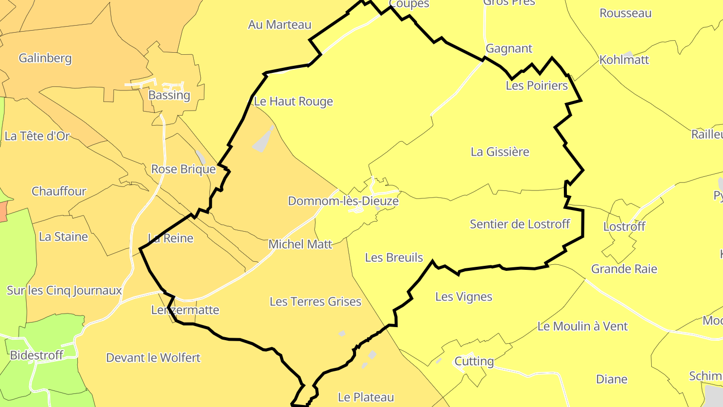 Carte des prix de l'immobilier Domnom-lès-Dieuze
