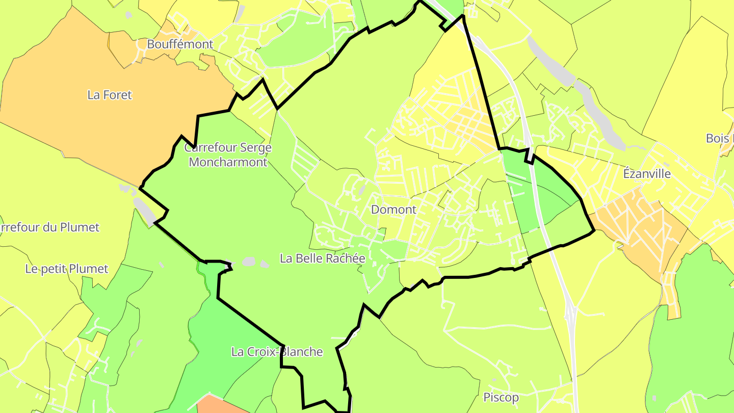 Carte des prix de l'immobilier Domont