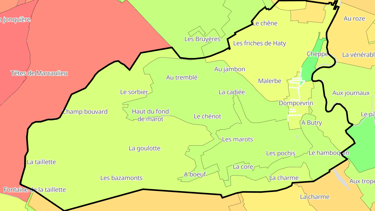 Carte des prix de l'immobilier Dompcevrin