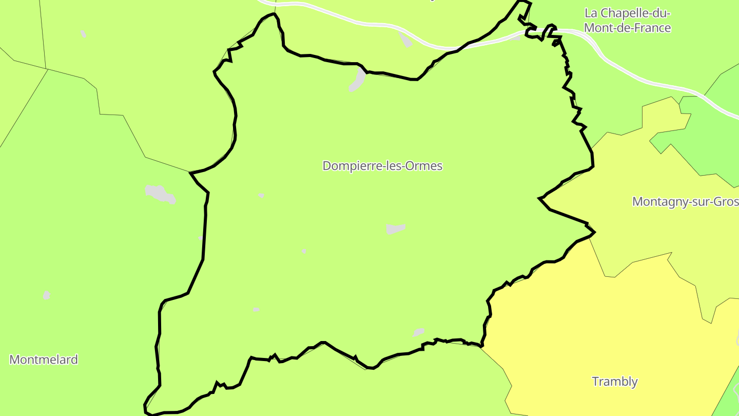 Carte des prix de l'immobilier Dompierre-les-Ormes