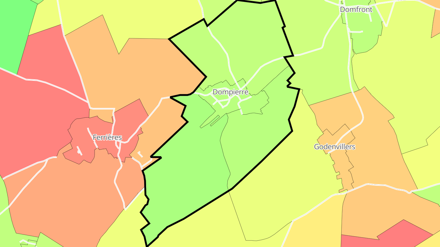 Carte des prix de l'immobilier Dompierre