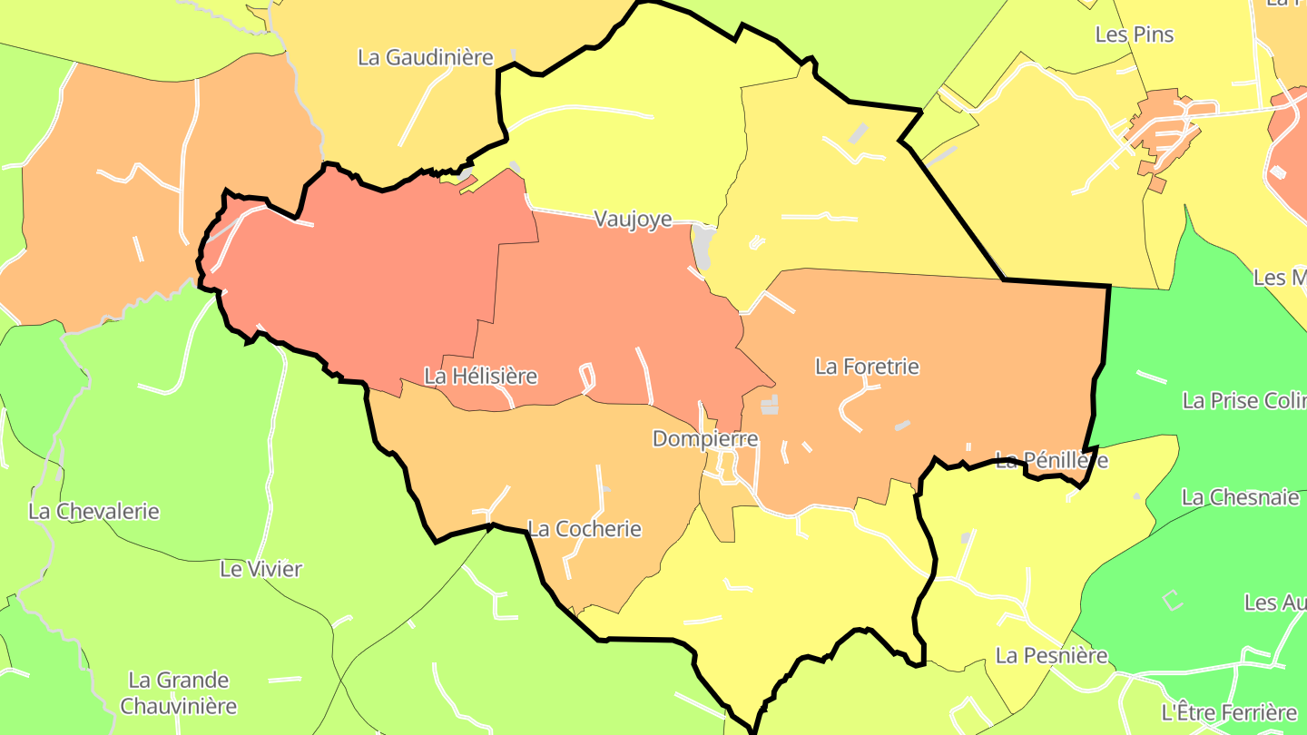 Carte des prix de l'immobilier Dompierre