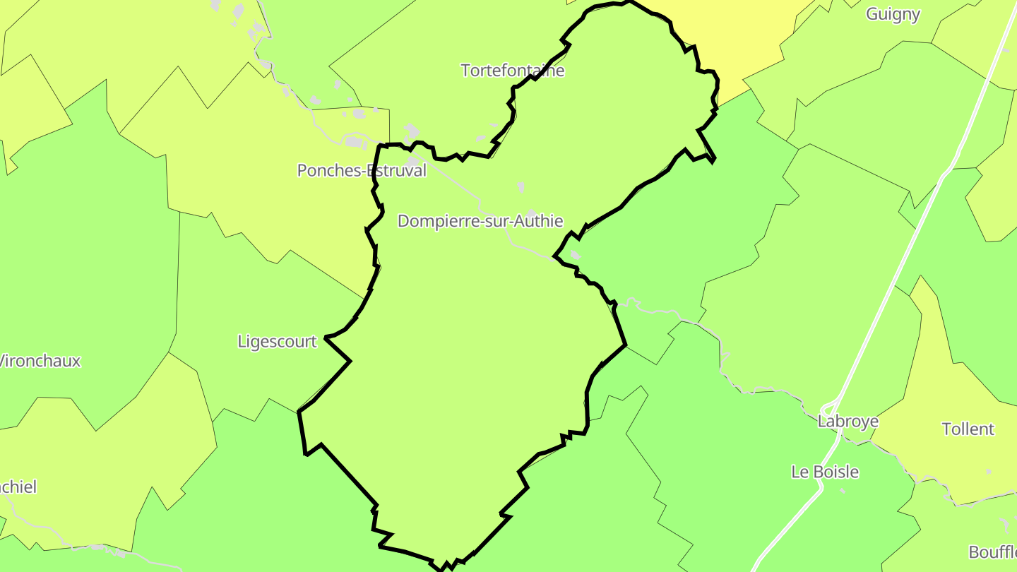 Carte des prix de l'immobilier Dompierre-sur-Authie