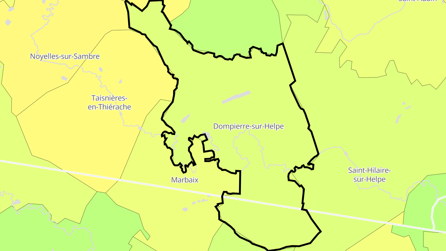 Carte des prix de l'immobilier Dompierre-sur-Helpe
