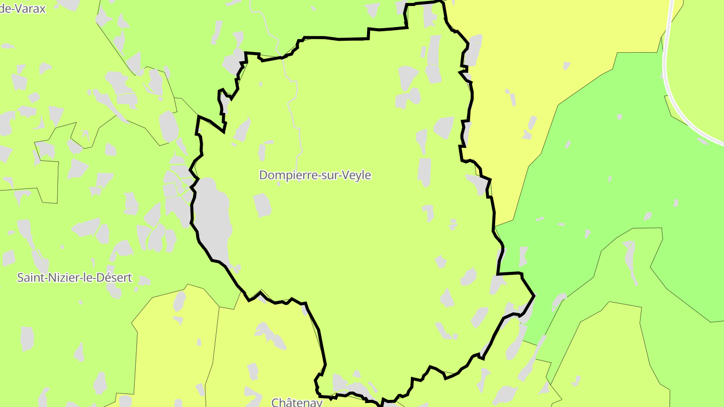 Carte des prix de l'immobilier Dompierre-sur-Veyle
