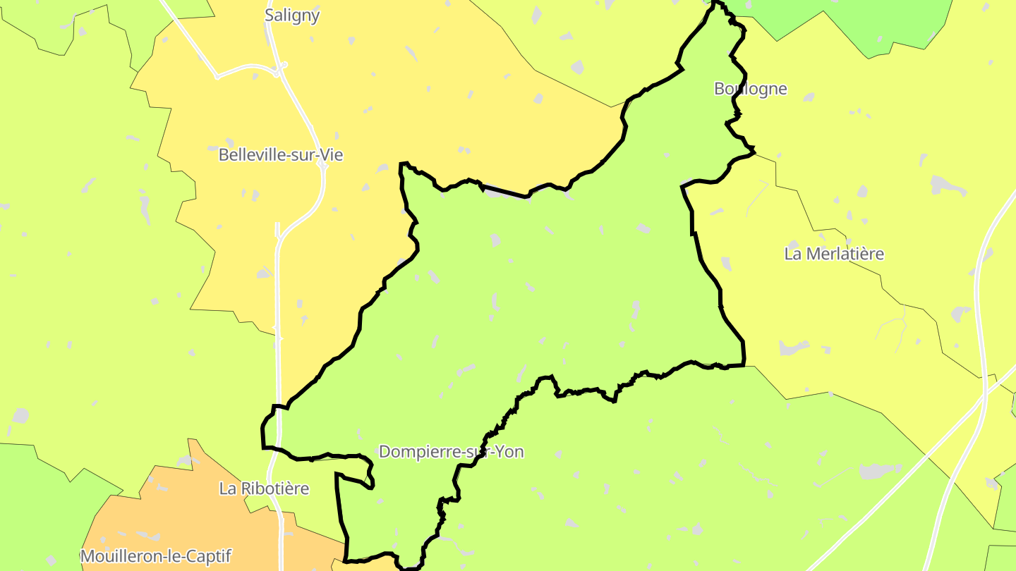 Carte des prix de l'immobilier Dompierre-sur-Yon