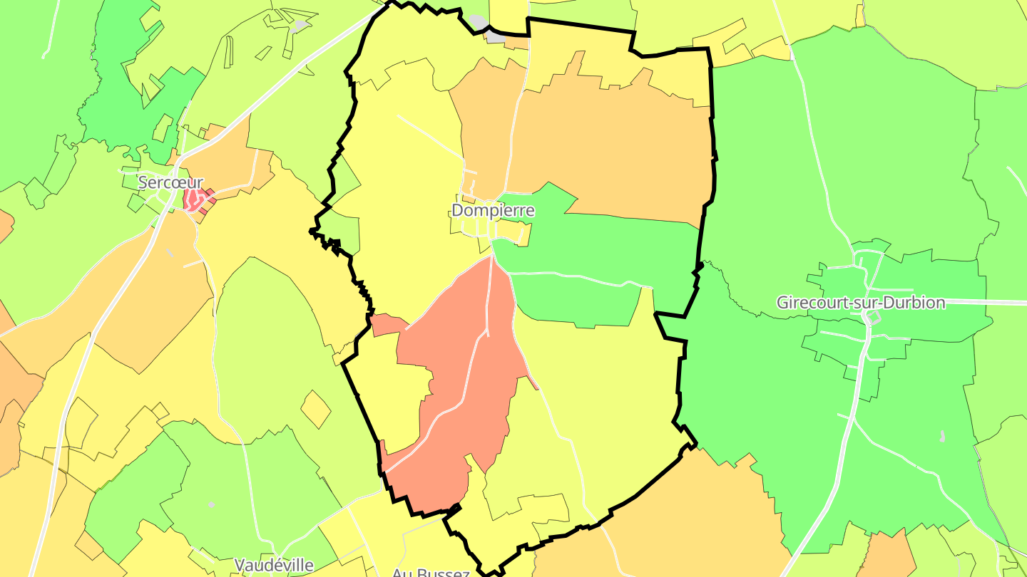 Carte des prix de l'immobilier Dompierre