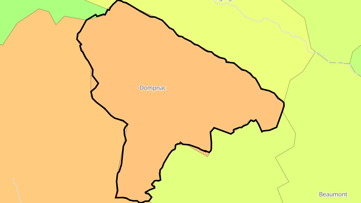 Carte des prix de l'immobilier Dompnac