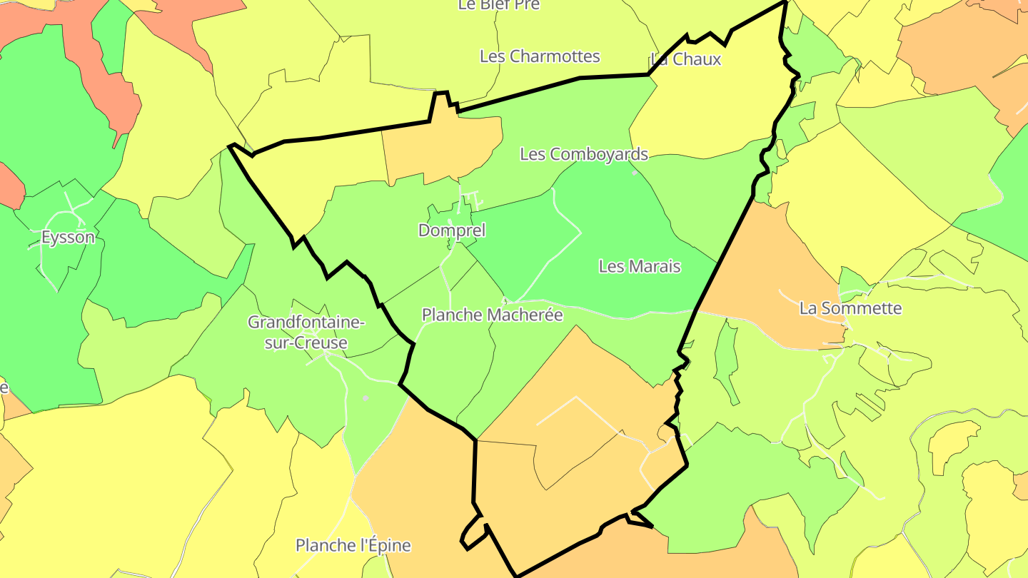 Carte des prix de l'immobilier Domprel
