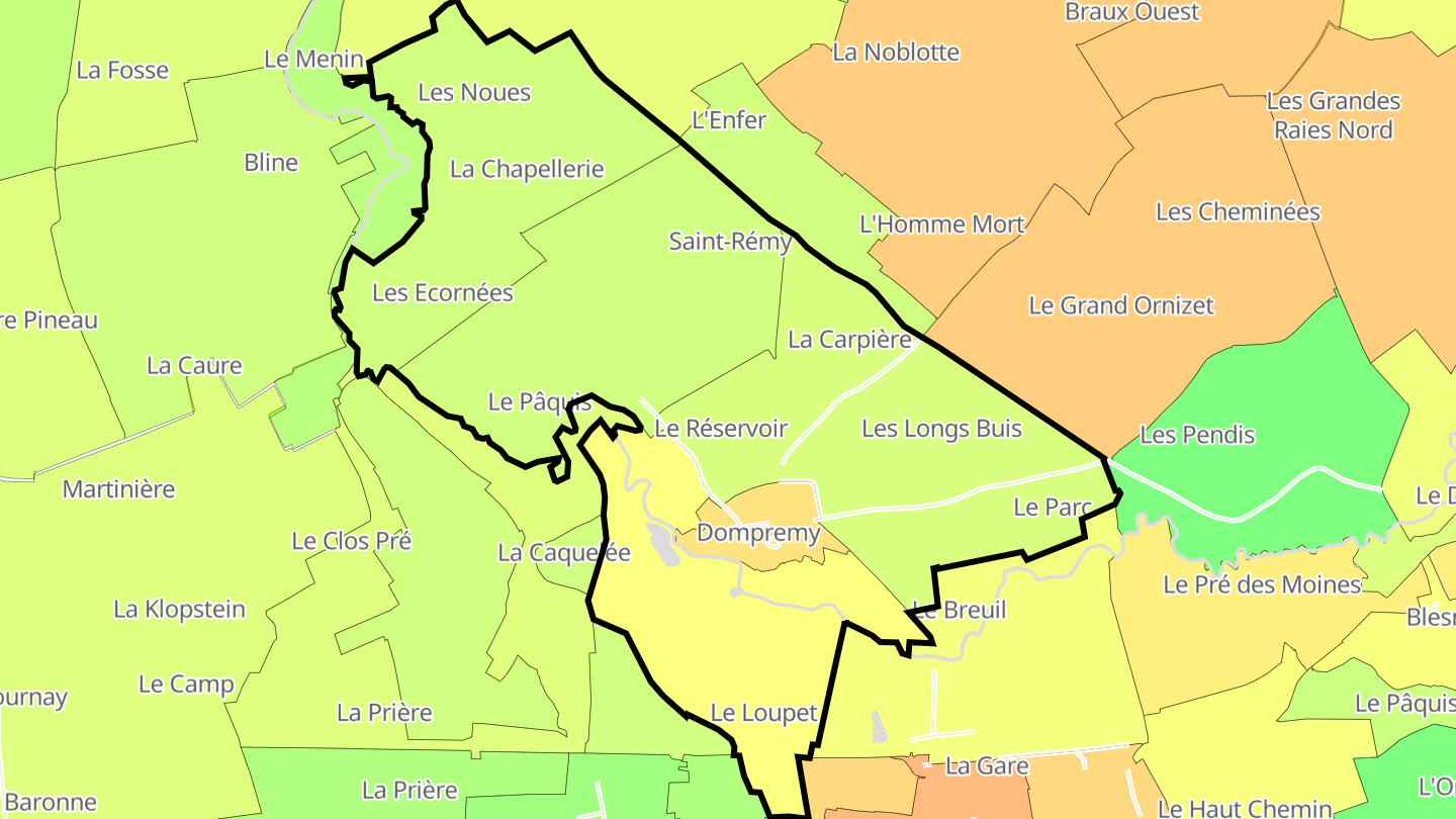 Carte des prix de l'immobilier Dompremy