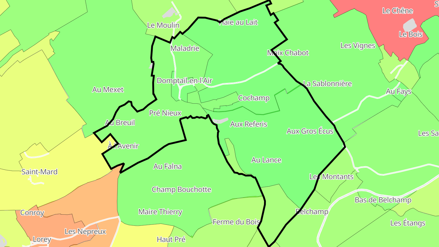 Carte des prix de l'immobilier Domptail-en-l'Air