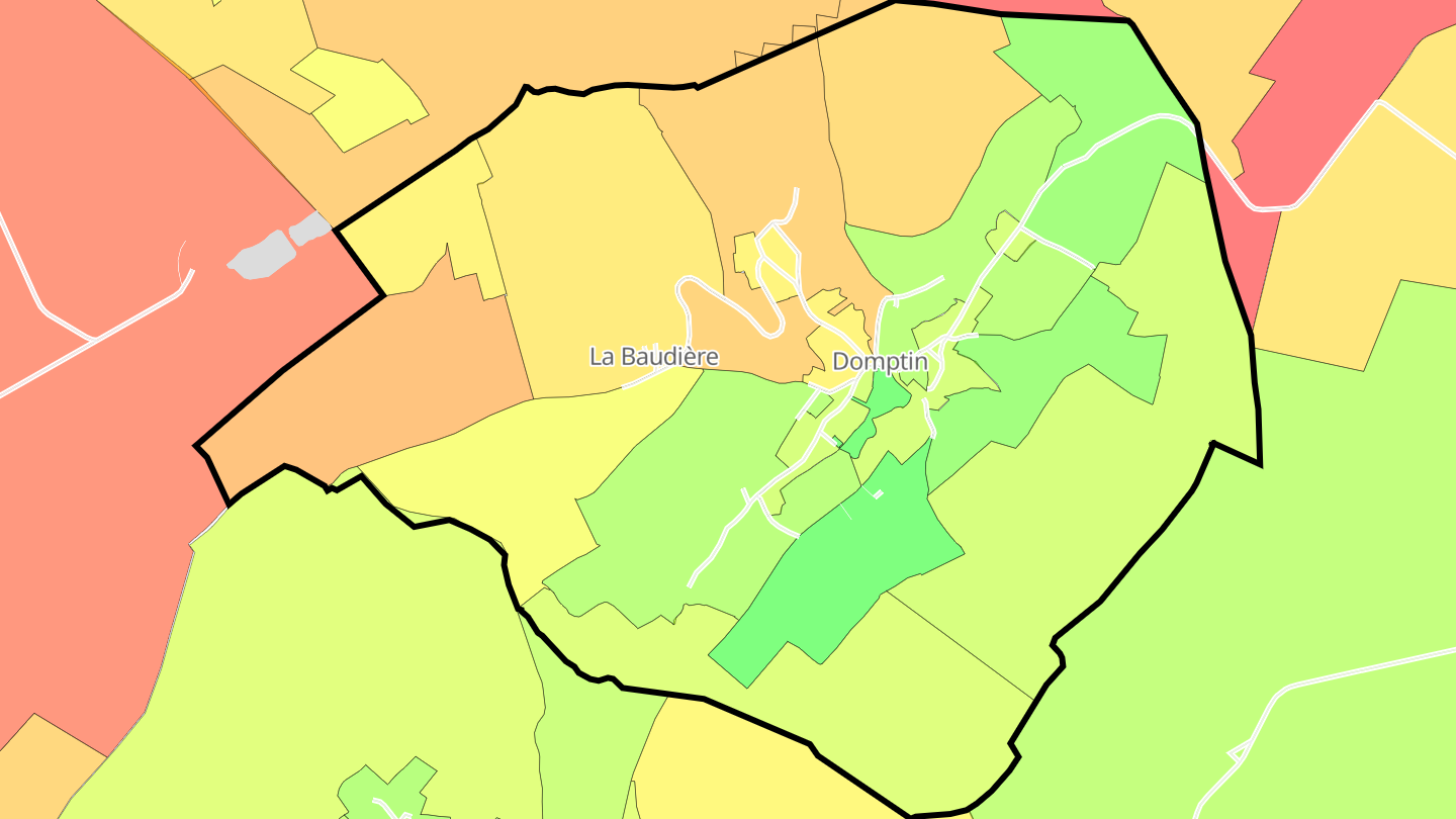 Carte des prix de l'immobilier Domptin