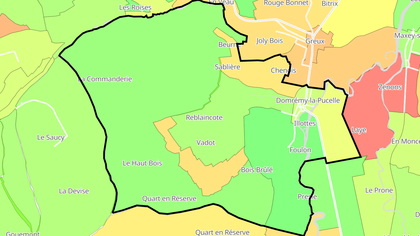Carte des prix de l'immobilier Domrémy-la-Pucelle