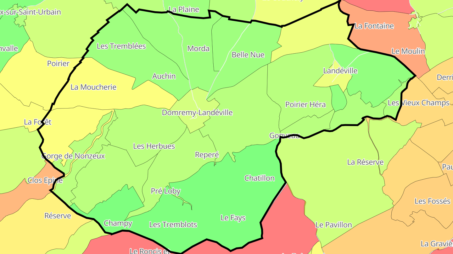 Carte des prix de l'immobilier Domremy-Landéville