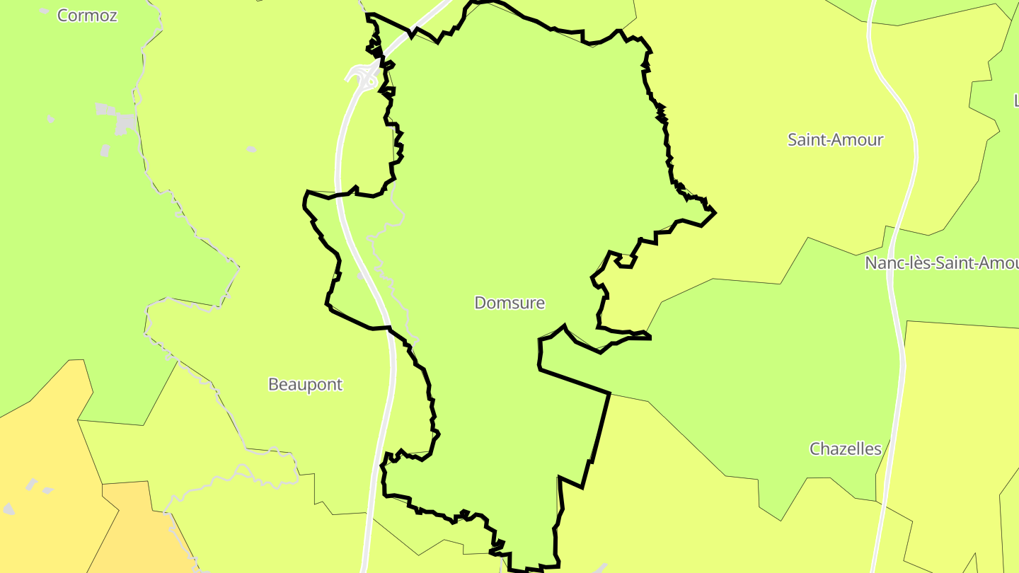 Carte des prix de l'immobilier Domsure