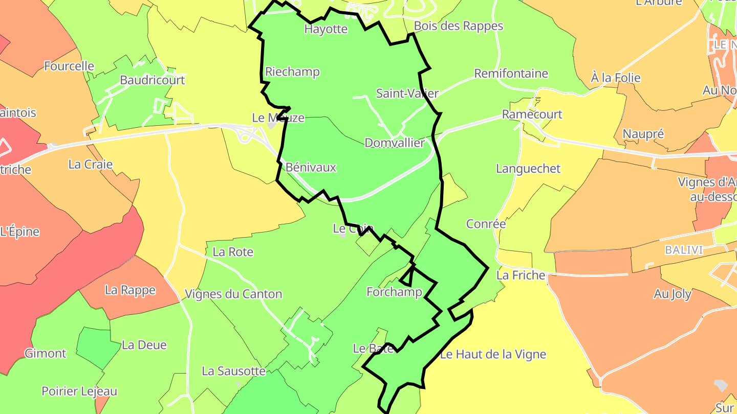 Carte des prix de l'immobilier Domvallier