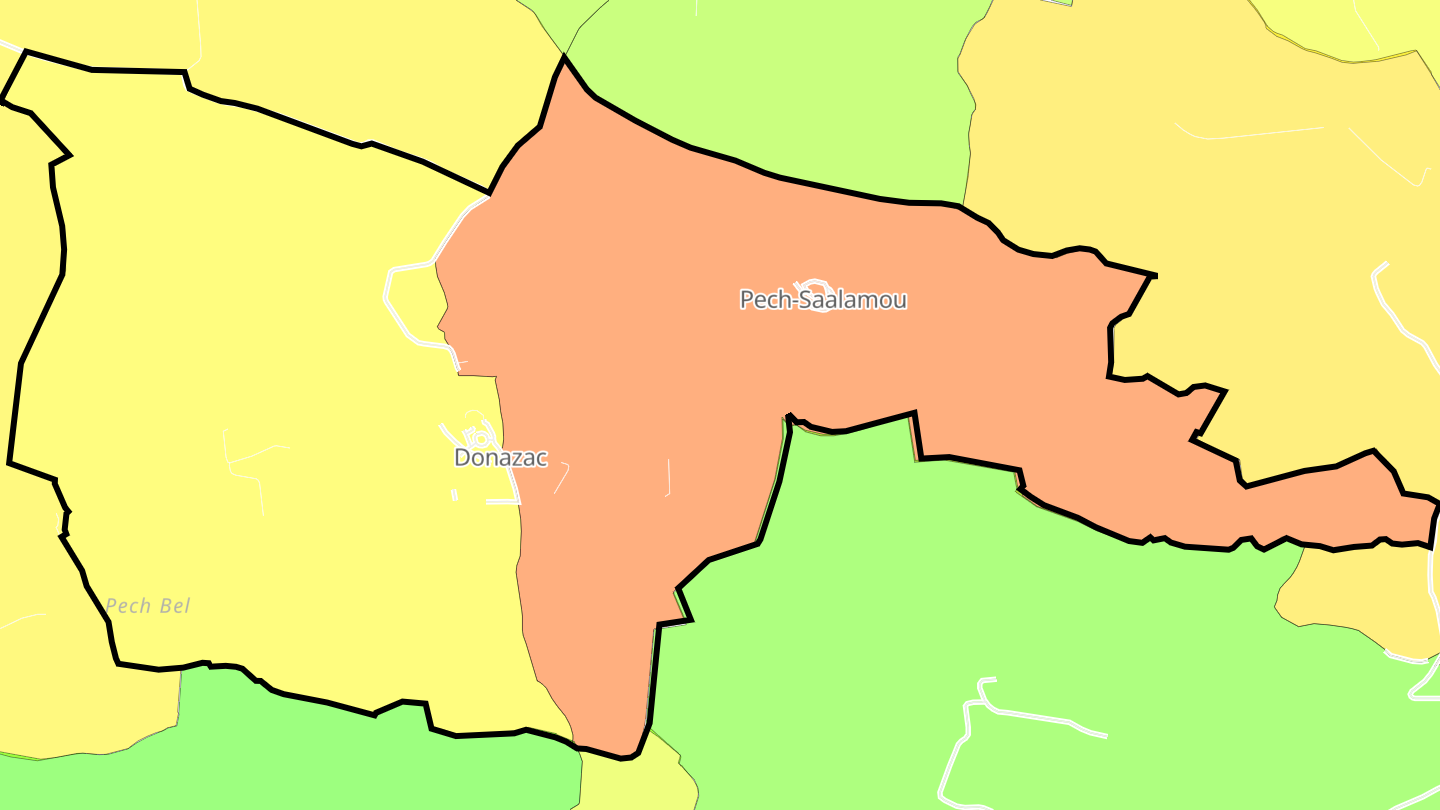 Carte des prix de l'immobilier Donazac