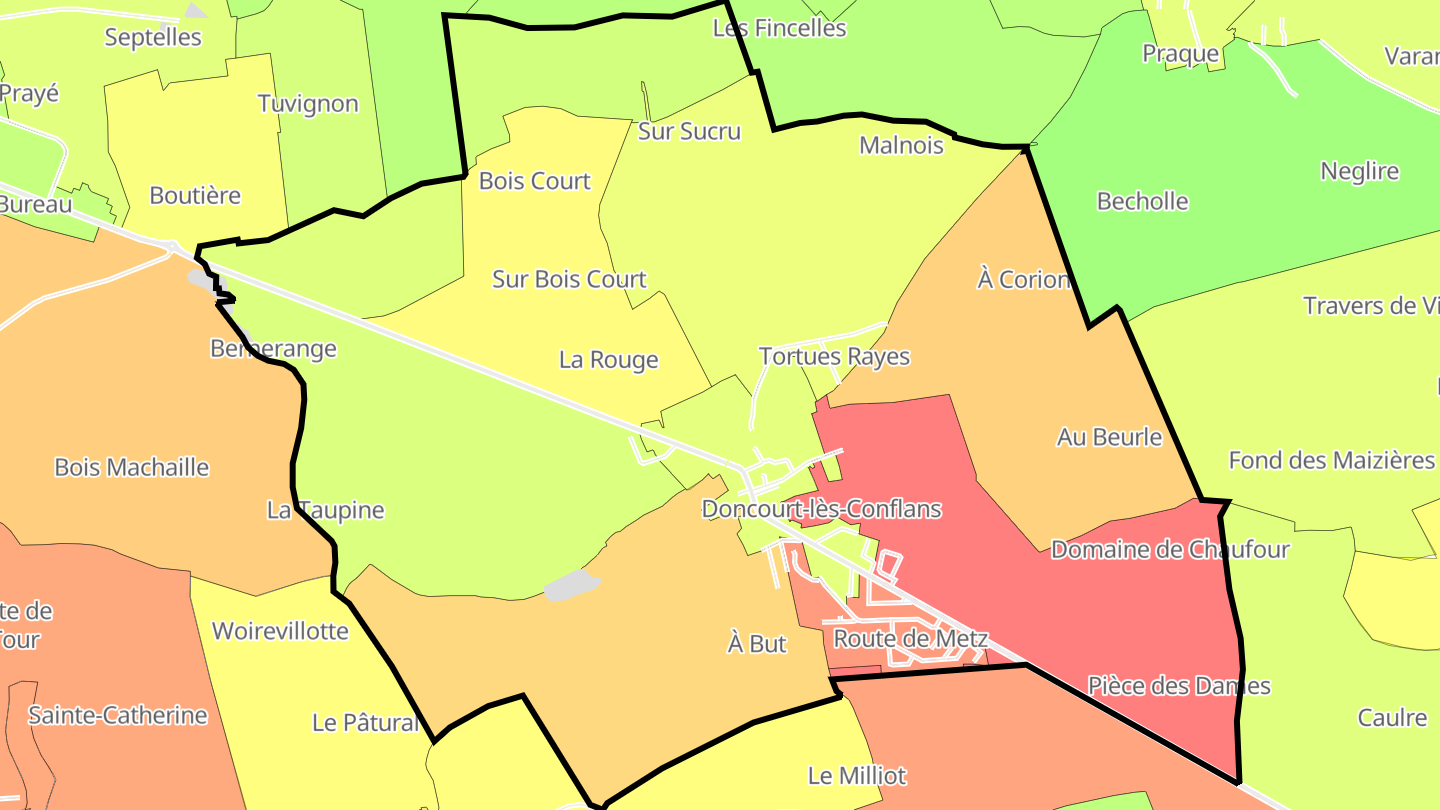 Carte des prix de l'immobilier Doncourt-lès-Conflans