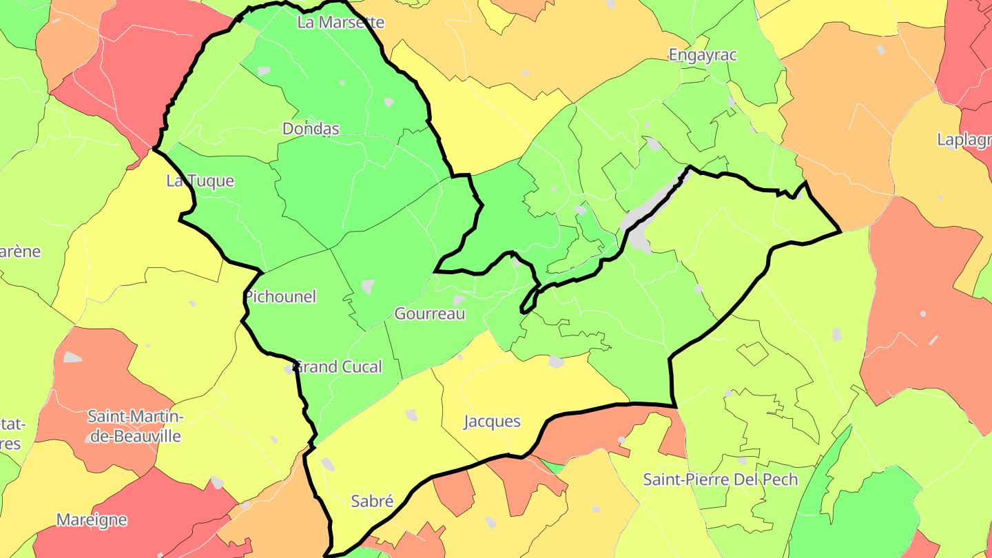 Carte des prix de l'immobilier Dondas