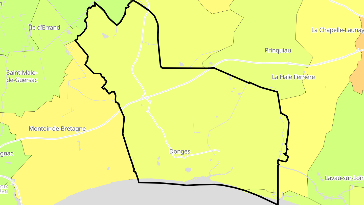Carte des prix de l'immobilier Donges