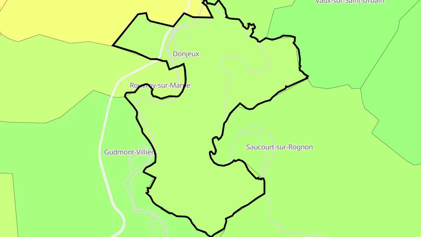 Carte des prix de l'immobilier Donjeux