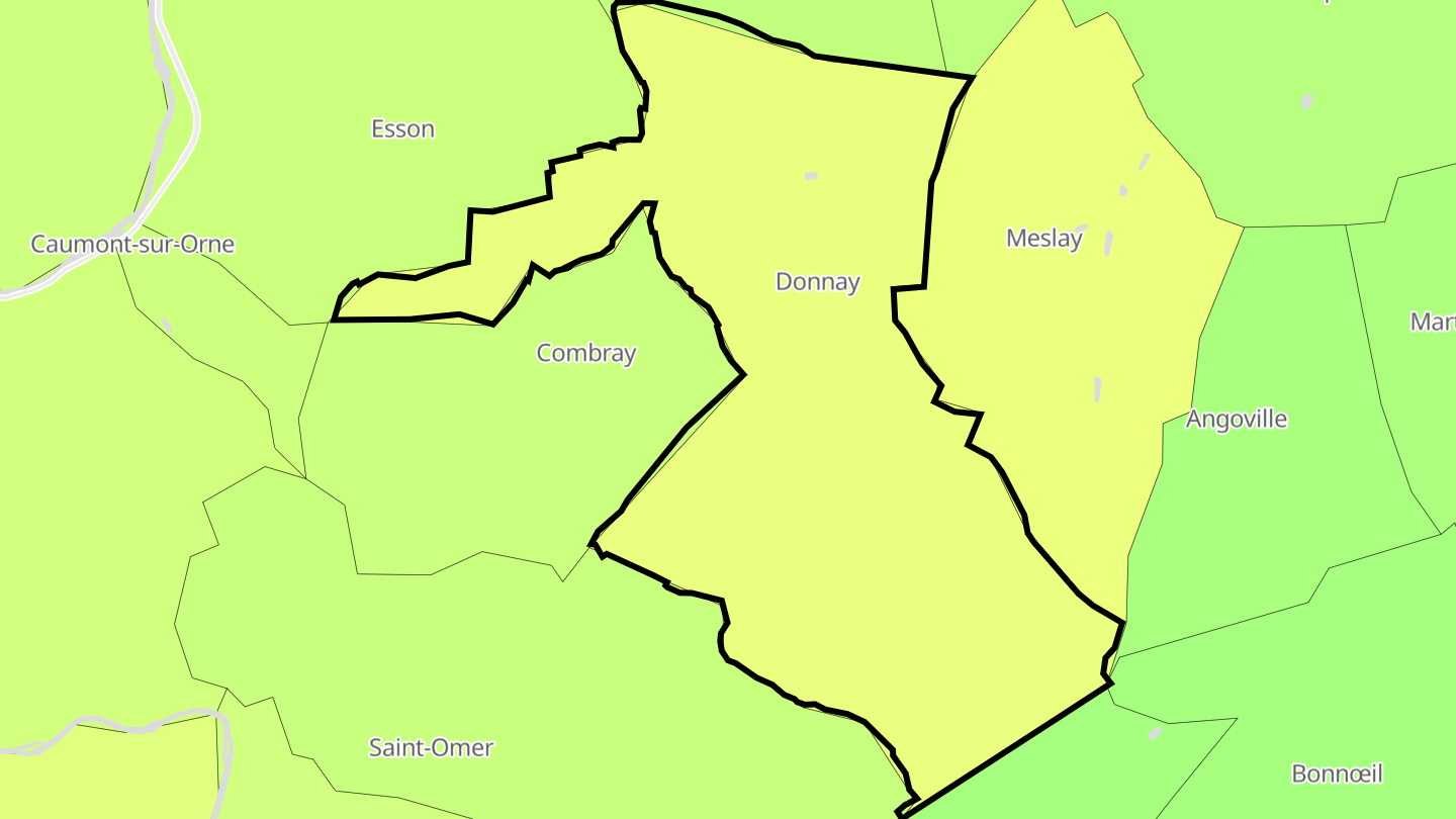 Carte des prix de l'immobilier Donnay