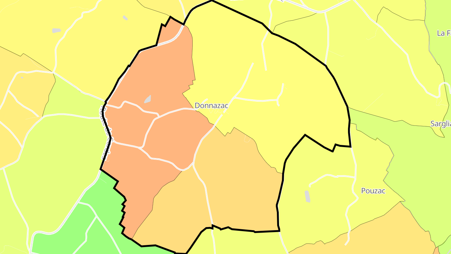 Carte des prix de l'immobilier Donnazac