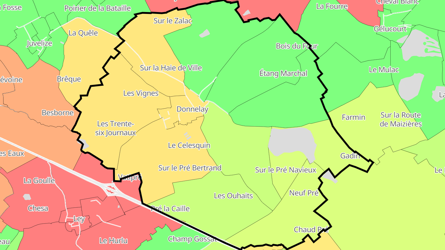 Carte des prix de l'immobilier Donnelay