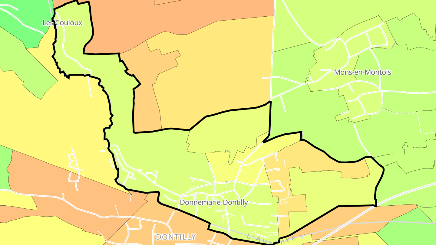 Carte des prix de l'immobilier Donnemarie-en-Montois