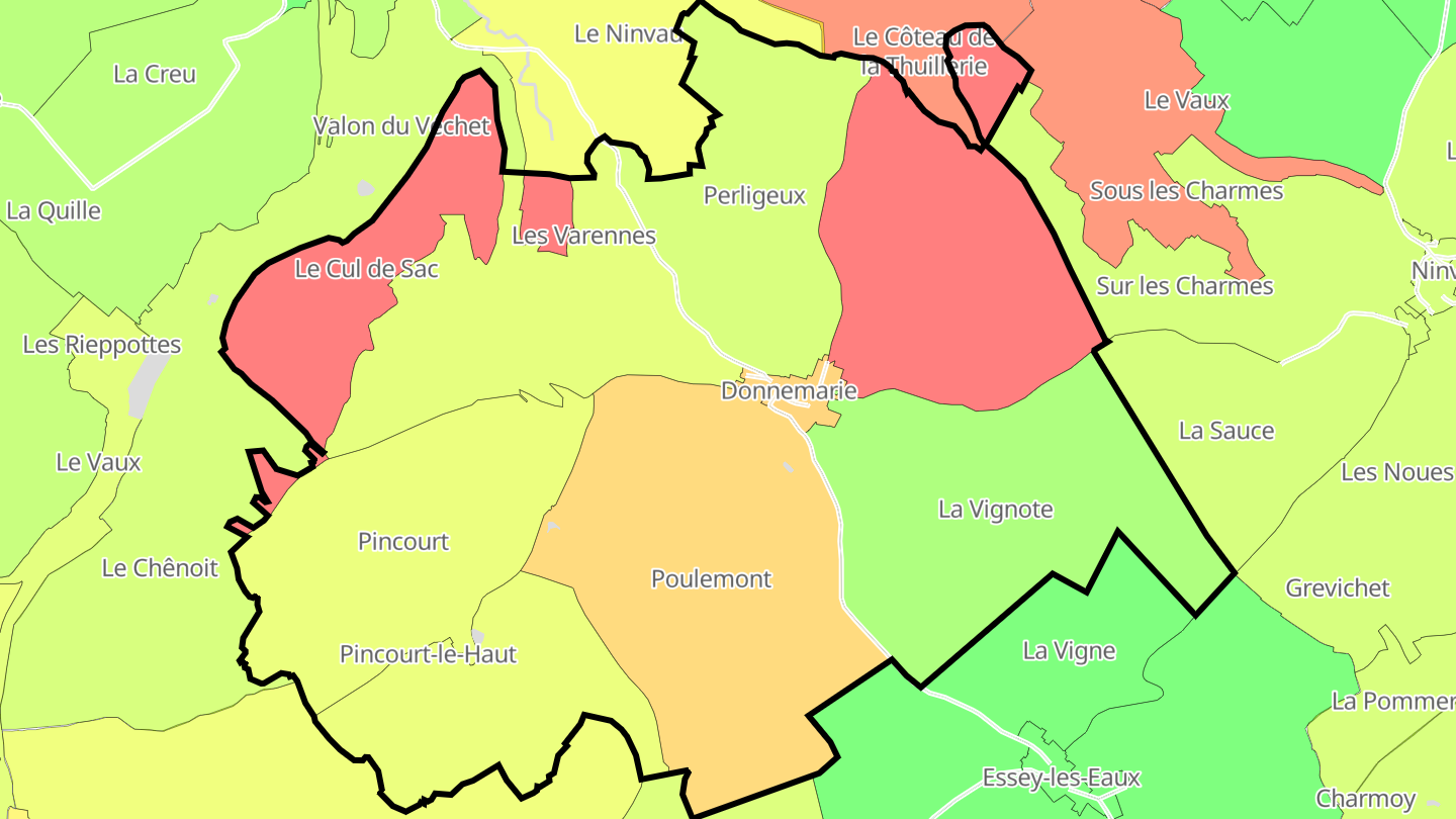 Carte des prix de l'immobilier Donnemarie