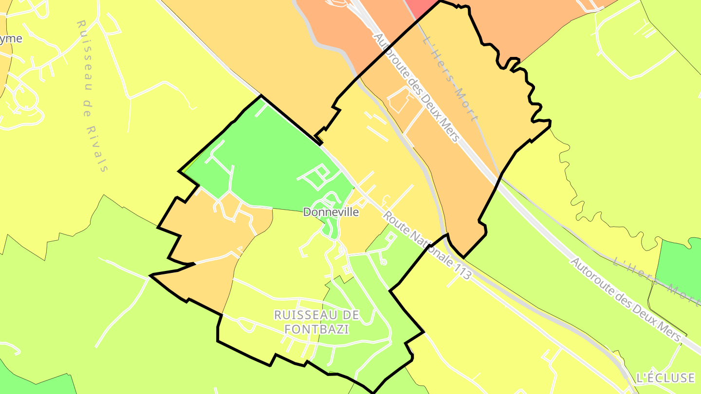Carte des prix de l'immobilier Donneville