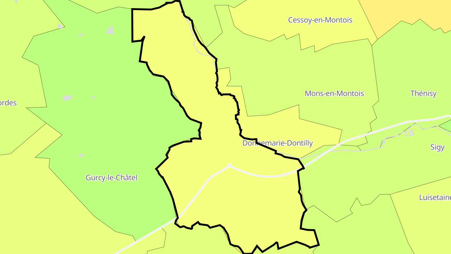 Carte des prix de l'immobilier Dontilly