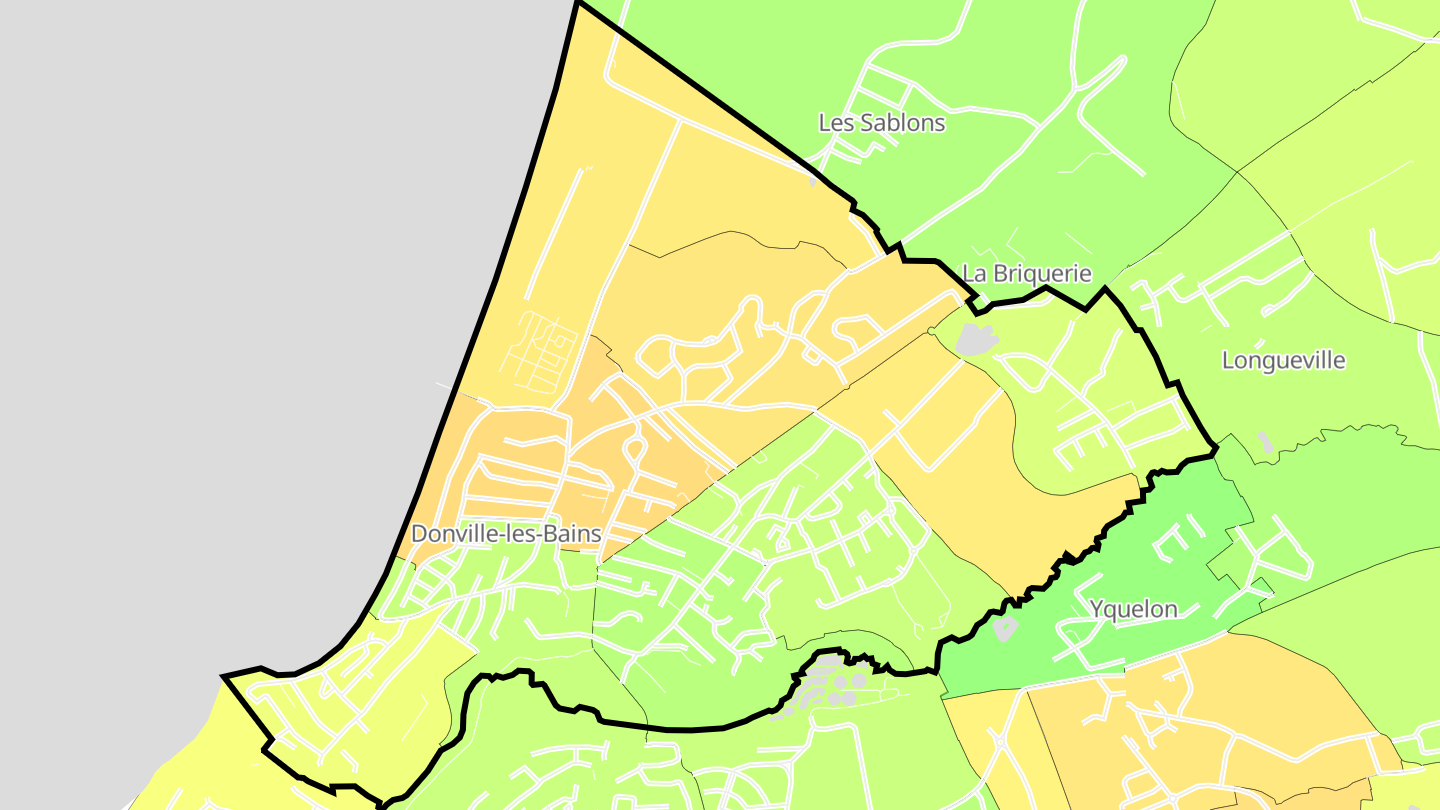 Carte des prix de l'immobilier Donville-les-Bains