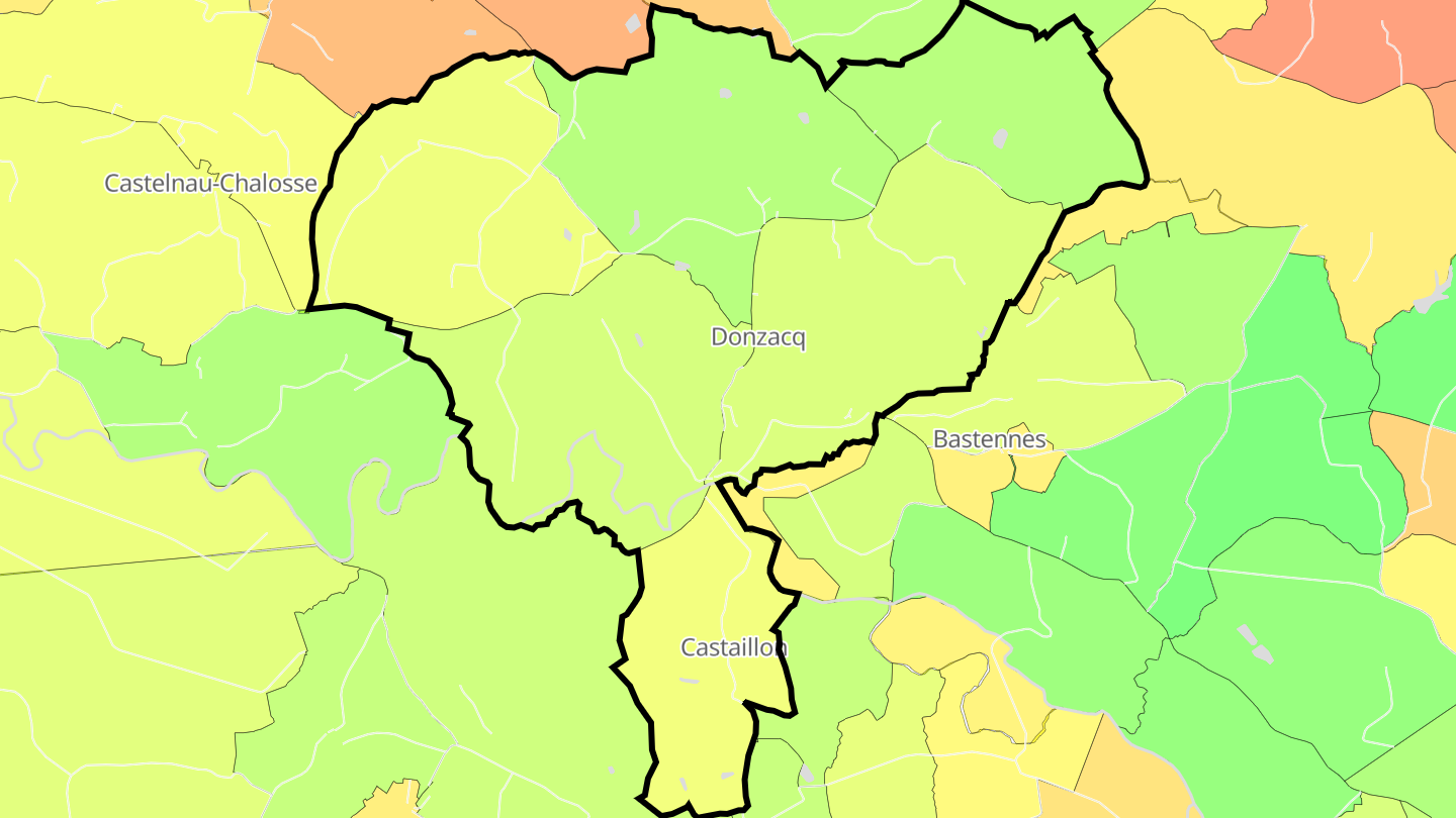 Carte des prix de l'immobilier Donzacq
