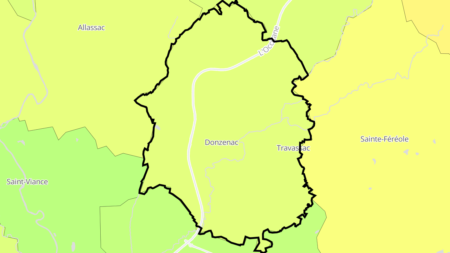 Carte des prix de l'immobilier Donzenac