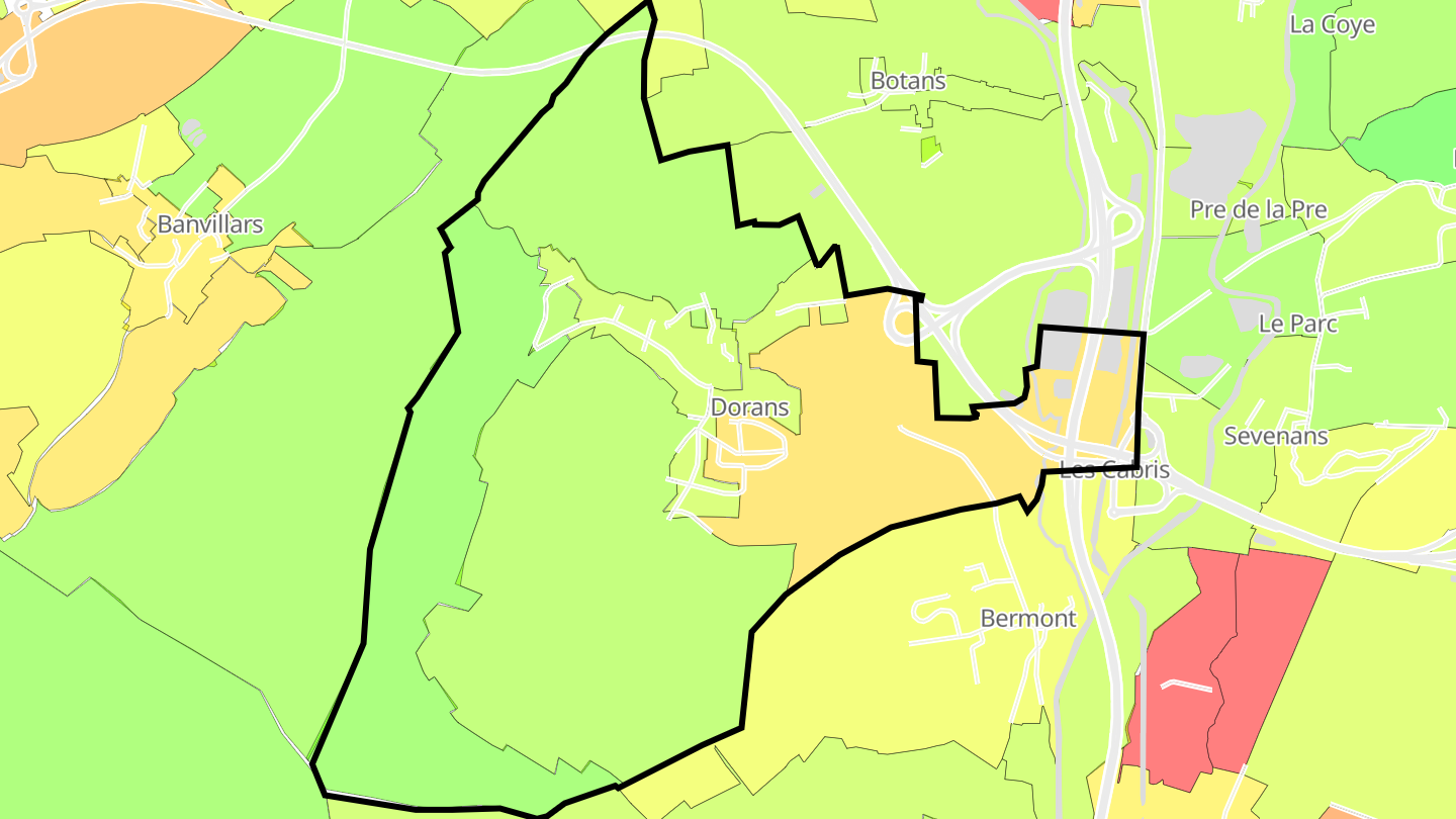 Carte des prix de l'immobilier Dorans