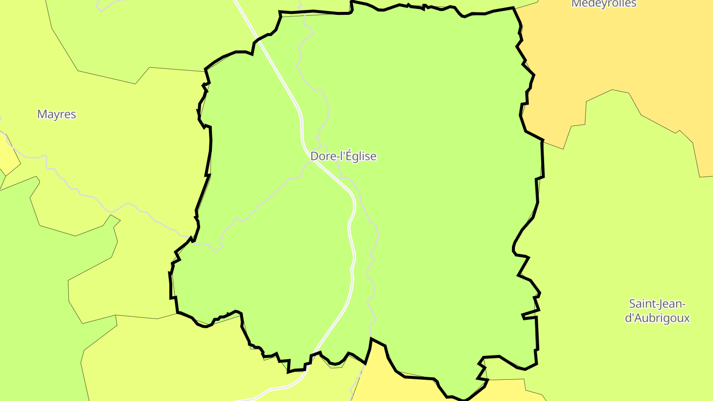 Carte des prix de l'immobilier Dore-l'Église